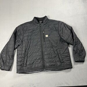 Carhartt Jacket Mens 2XL Black Puffer Rain Defender Relaxed Fit Lined Outdoors